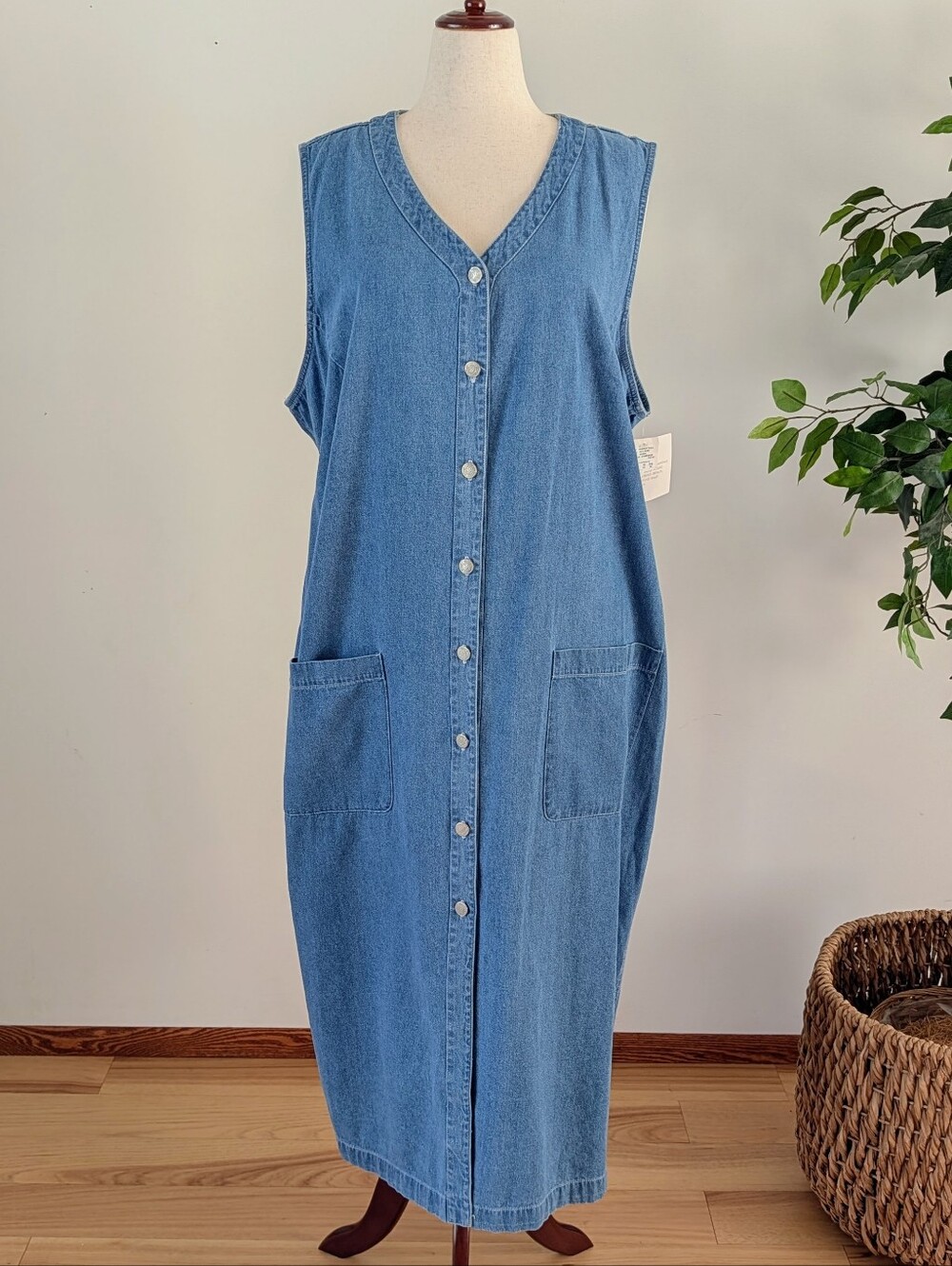 NWT Cotton Chambray Denim Dress - 3X